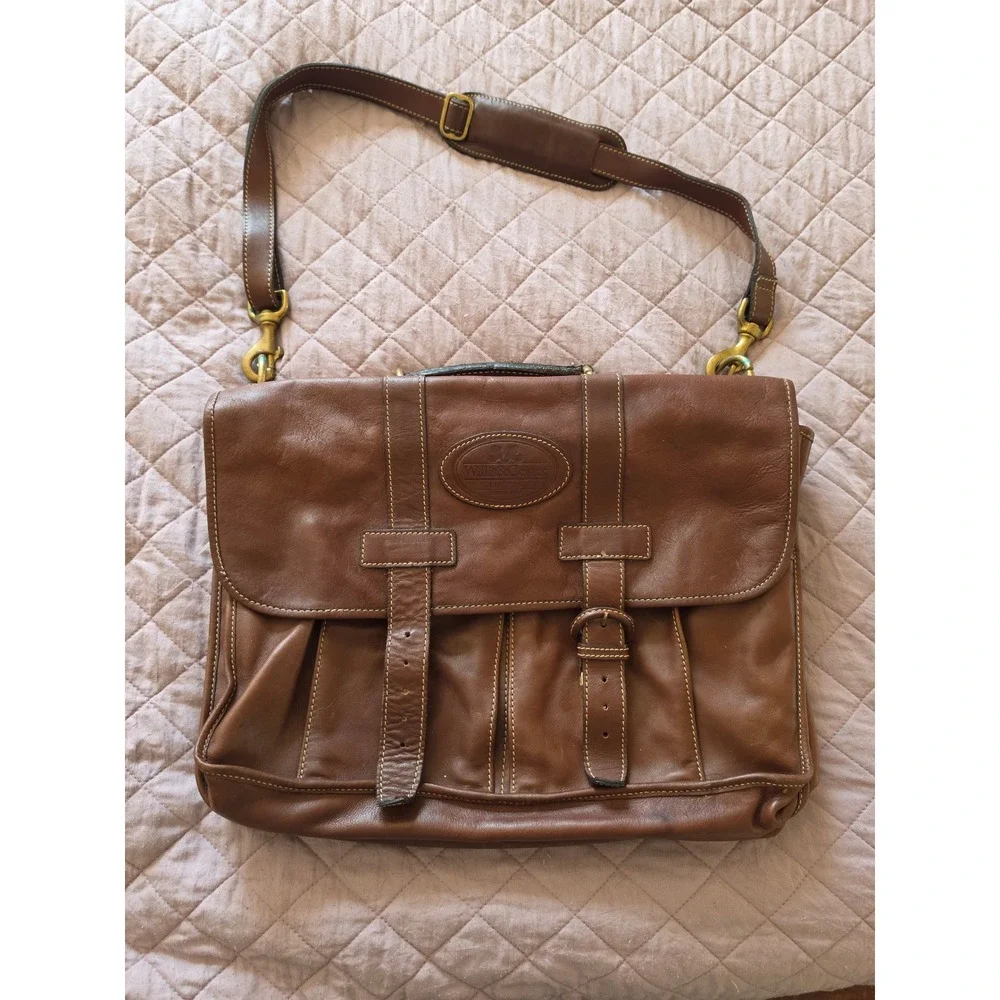 Willis & Geiger VTG Heritage Preppy Officecore Brown Leather Pockets Briefcase